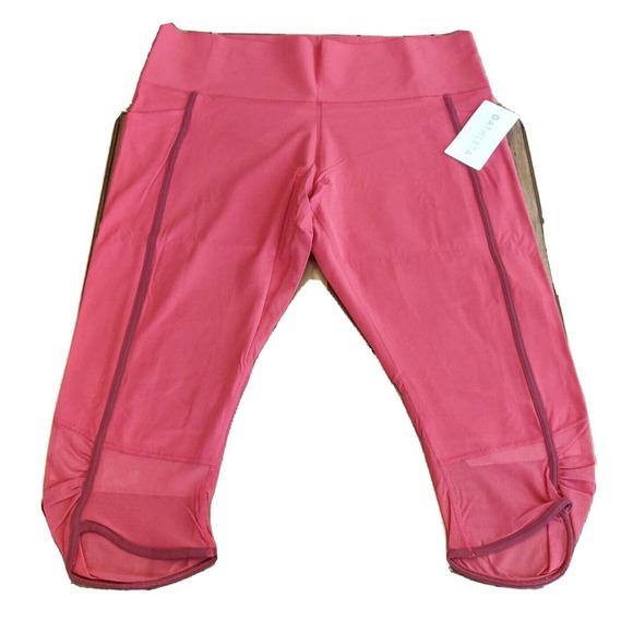 Athleta NEW Salutation Stash Pocket Capri Size 3X Pink Mesh...